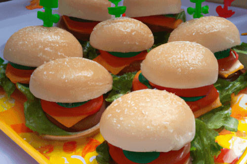 Mini hamburguesas para fiestas infantiles